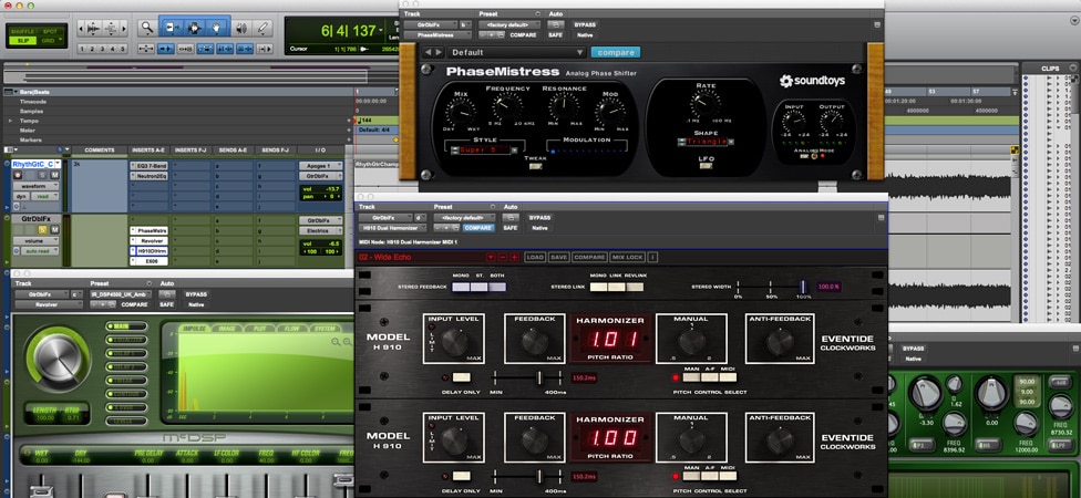 Putting Effects on a Doubled Guitar in Pro Tools